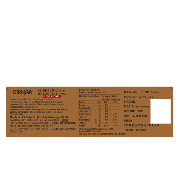 Girnar Instant Ginger (LS) 80g – 10Pcs - Image 3