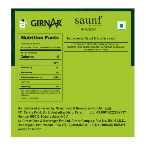 Girnar Green Tea Saunf Infusion 10pcs - Image 4