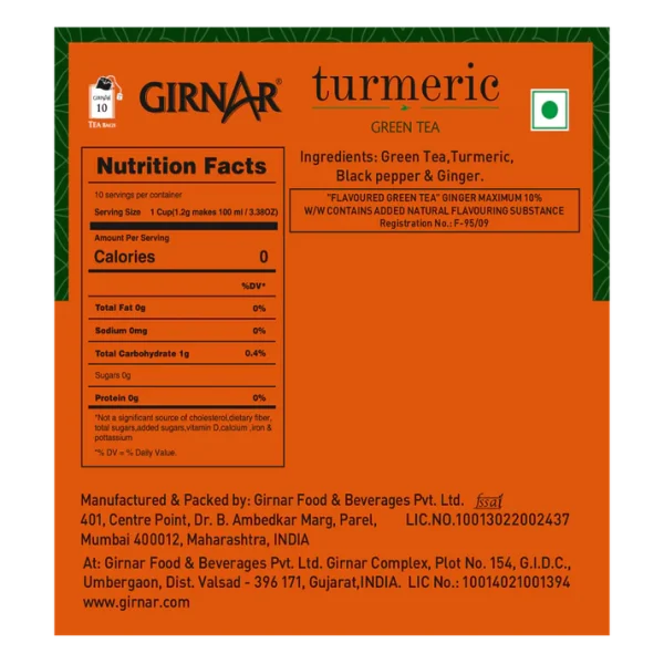 Girnar Green Tea Turmeric 10pcs - Image 4