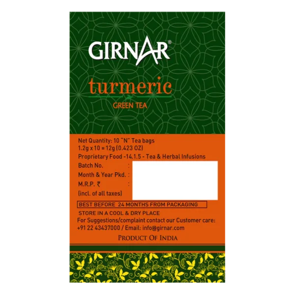 Girnar Green Tea Turmeric 10pcs - Image 3
