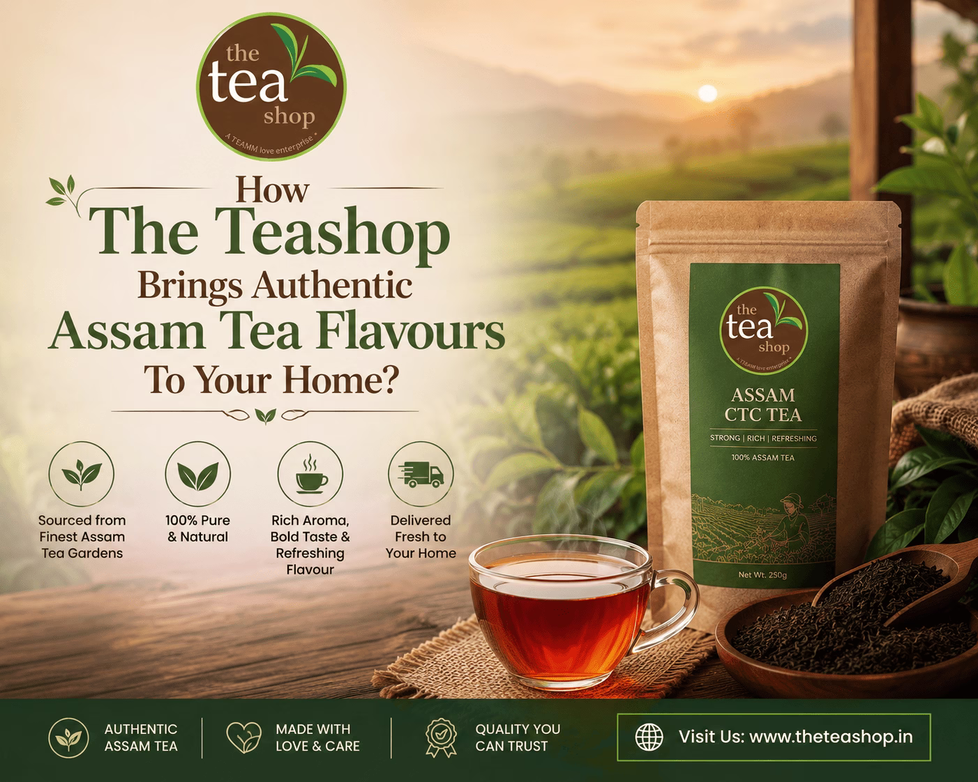 How The Teashop Brings Authentic Assam Tea Flavours To Your Home?